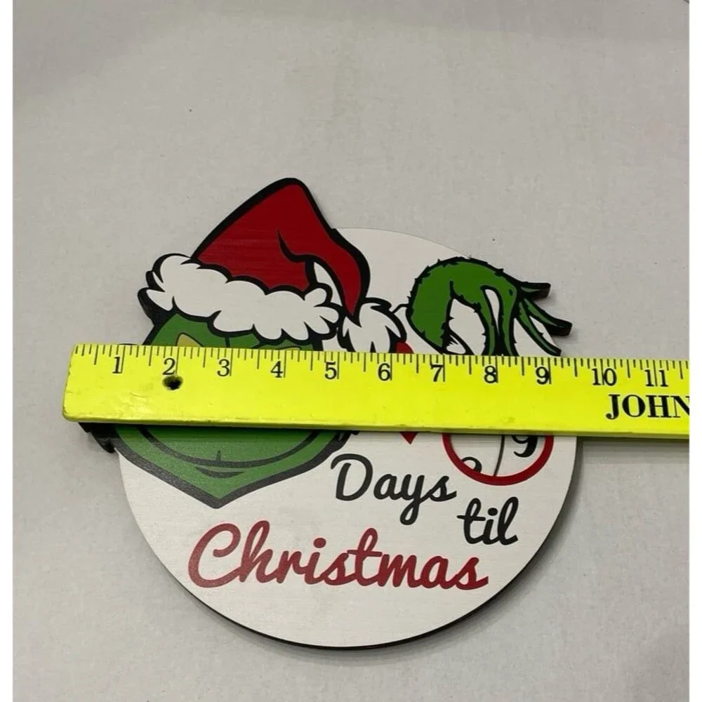Grinch Days Til Christmas Countdown Sign New Without Tags